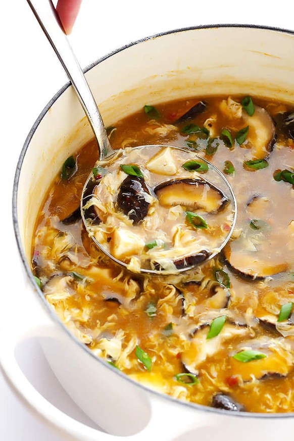 Hot and sour soup chinesisch eier suppe essen food https://imgur.com/gallery/L3pKaok