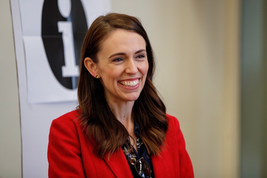 epa08716582 New Zealand Prime Minister Jacinda Ardern after casting her vote on the first day of advance voting during the New Zealand general election, in Auckland, New Zealand, 03 October 2020. The  ...
