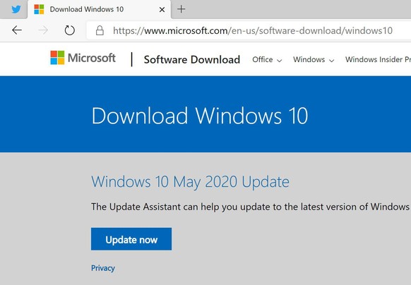 Das Update lässt sich auch über Microsofts Webseite herunterladen. Nach der Installation hat Windows 10 die Versionsnummer 2004.