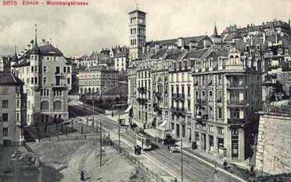 Die Weinbergstrasse unterhalb der Liebfrauenkirche 1909.