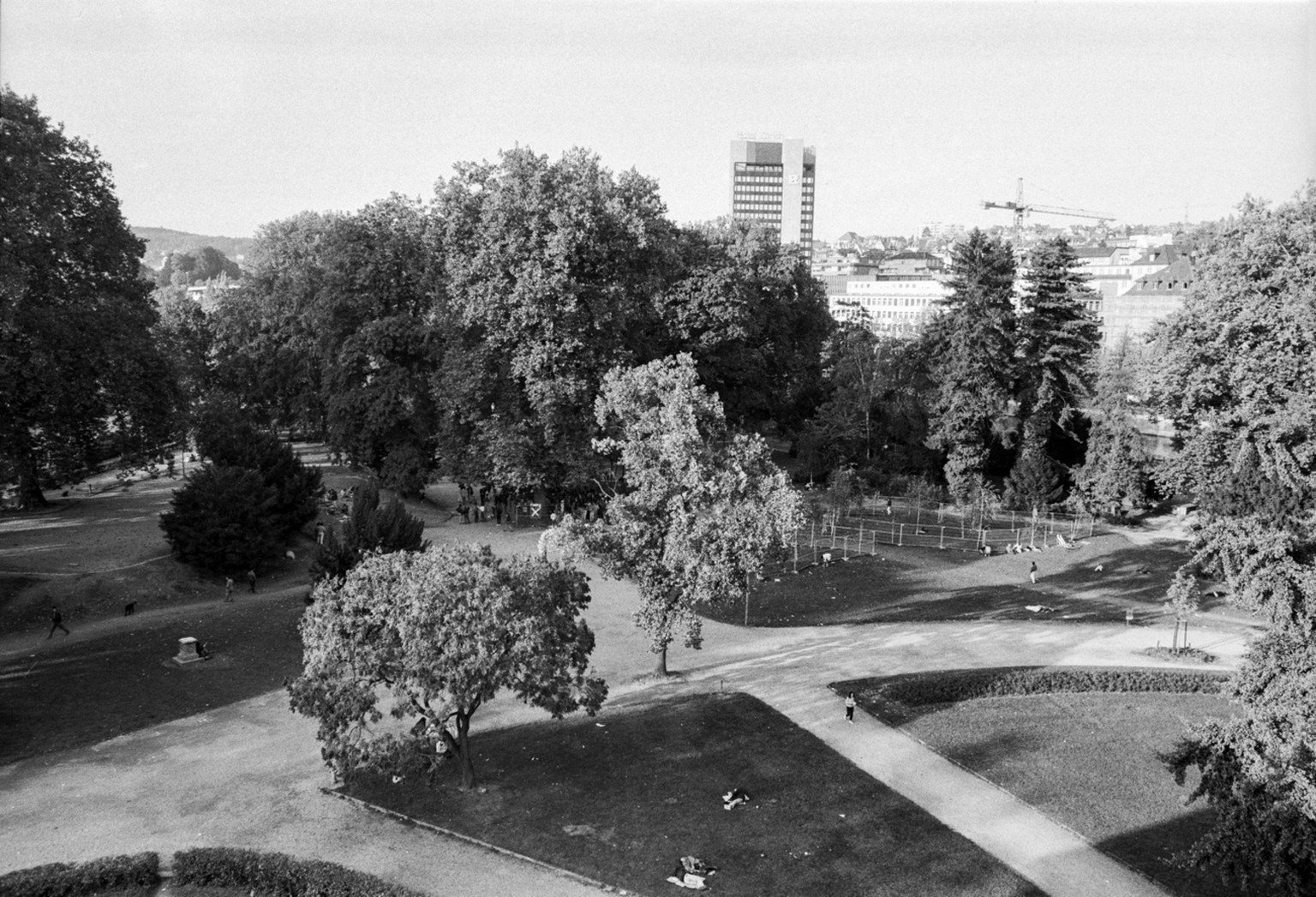 Der Platzspitzpark in Zuerich am 16. Oktober 1991. (KEYSTONE/Str)
