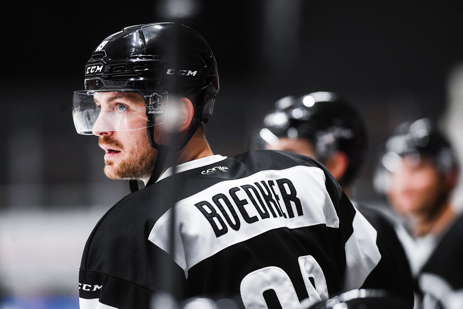 Lugano&#039;s player Mikkel Boedker during the friendly match of National League (NL) Swiss Championship 2020/21 between HC Lugano and HC Fribourg-Gotteron at the ice stadium Corner Arena in Lugano, o ...