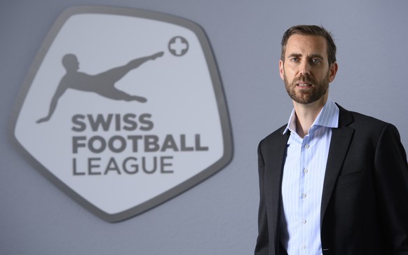 Claudius Schaefer, CEO der Swiss Football League SFL, vor dem Interview am Donnerstag, 6. August 2020, in Bern. (KEYSTONE/Anthony Anex)