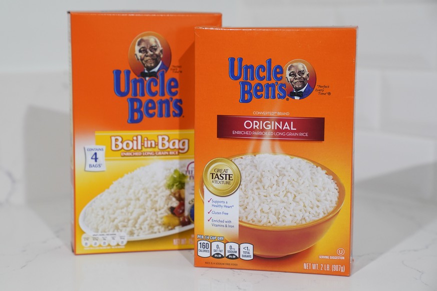 Boxes of Uncle Ben&#039;s rice are displayed on Wednesday, June 17, 2020, in Long Beach, Calif. The owner of the Uncle Ben