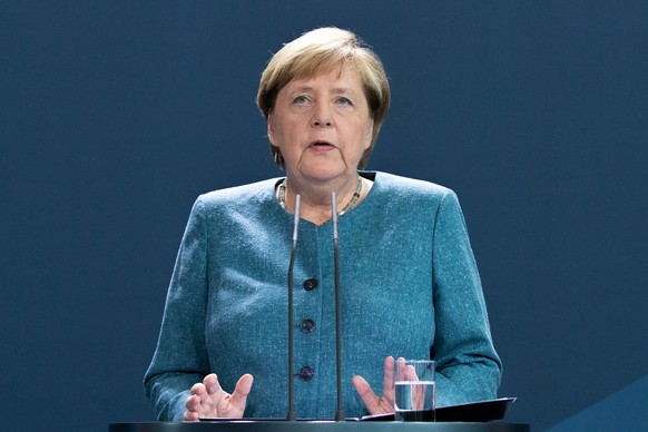 epa08641827 German Chancellor Angela Merkel delivers a statement on the Russian opposition activist Alexei Navalny case at the Chancellery in Berlin, Germany, 02 September 2020. The German government  ...