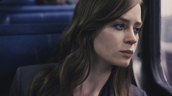 FILE - In this file image, released by Universal Pictures, Emily Blunt appears in a scene from, &quot;The Girl on the Train.&quot; Propelled by the popularity of Paula Hawkins’ best-seller, the adapta ...