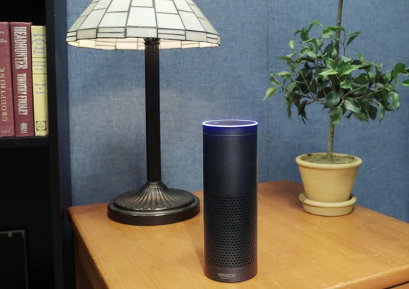FILE - This July 29, 2015 file photo made in New York shows Amazon&#039;s Echo, a digital assistant that continually listens for commands such as for a song, a sports score or the weather. The company ...