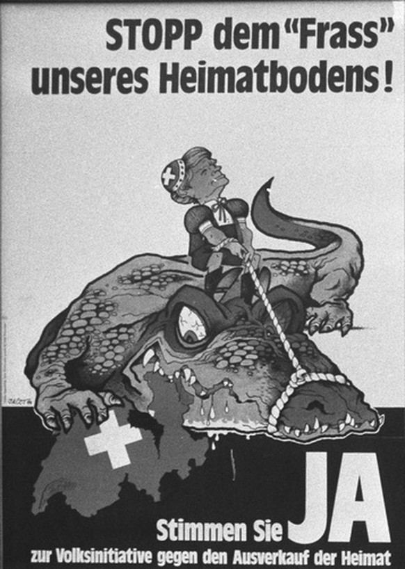 Plakate zu der von der SP Schweiz und dem Gewerkschaftsbund am 8. Oktober 1979 eingereichte Eidgenoessische Volksinitiative &quot;gegen den Missbrauch des Bankgeheimnisses und der Bankenmacht&quot; (B ...