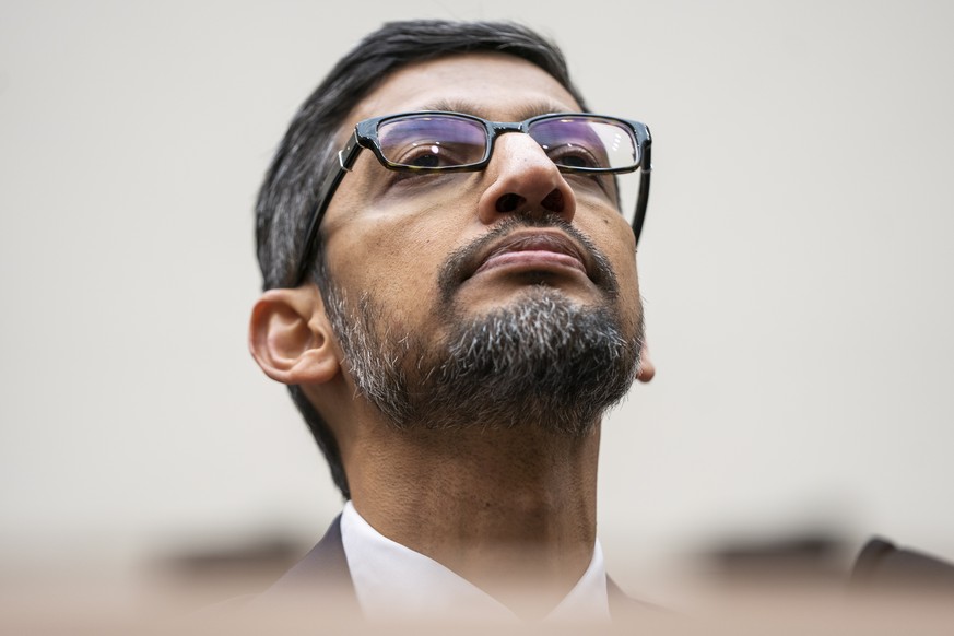 epa08042408 (FILE) - Google CEO Sundar Pichai testifies before a House Judiciary Committee hearing on &#039;Transparency and Accountability: Examining Google and its Data Collection, Use and Filtering ...
