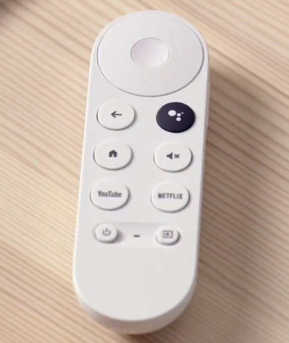 Die Chromecast-Fernbedienung hat einen YouTube-Button und einen Netflix-Button.
