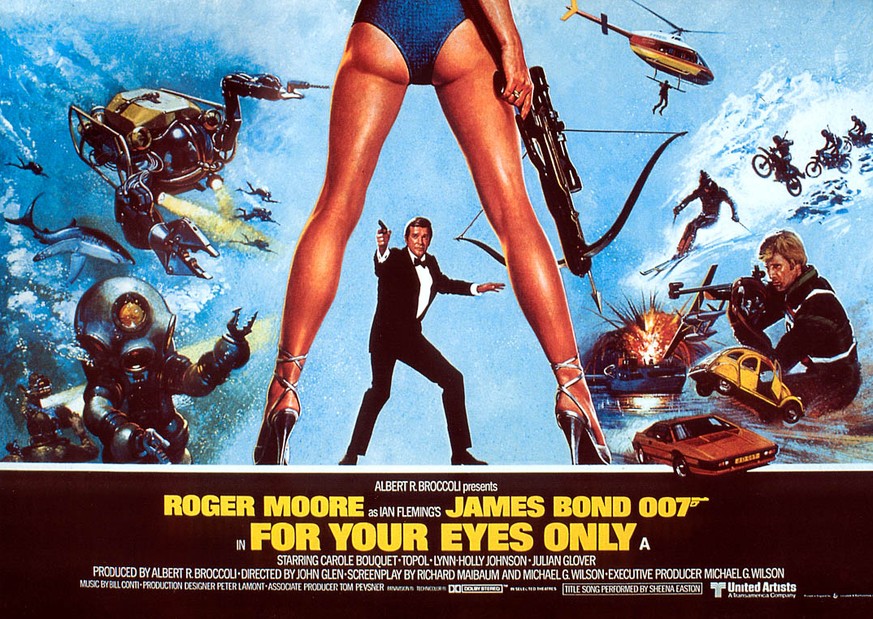 for your eyes only james bond 007 roger moore http://www.newstatesman.com/culture/2015/01/why-women-are-getting-bum-deal-film-posters