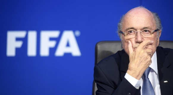 epa04948754 (FILE) A file picture dated 20 July 2015 of FIFA President Joseph Blatter during a press conference following the extraordinary FIFA Executive Committee meeting at the FIFA headquarters in ...