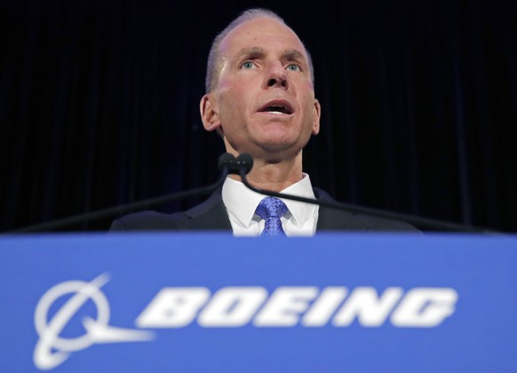 epa08088151 (FILE) - Boeing Chief Executive Officer Dennis Muilenburg speaks during a press conference after the Boeing Annual General Meeting in Chicago, Illinois, USA, 29 April 2019 (reissued 23 Dec ...