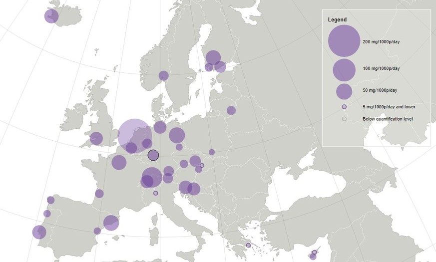 Karte Drogenkonsum in Europa 2017 - MDMA (Ecstasy)