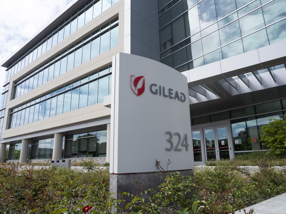 epa08369709 Exterior view of Gilead Sciences, Inc., Headquarter campus in Foster City, California, USA, 17 April 2020. According to a report, University of Chicago Medicine researchers saw &#039;rapid ...