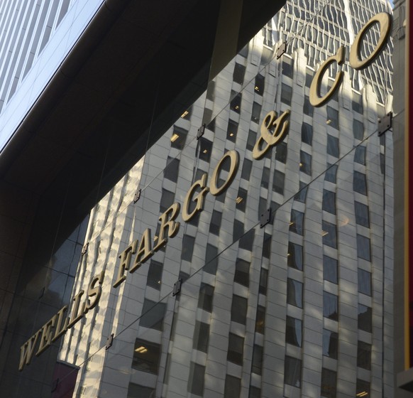 Die grösste Bank der Welt fürchtet sich: Wells Fargo, New York City.