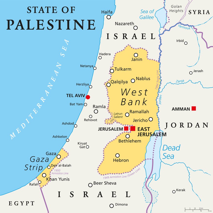 Westbank, Westjordanland und Gaza, Gazastreifen