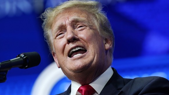 FILE - In this Saturday, July 24, 2021, file photo former President Donald Trump speaks on a variety of topics to supporters at a Turning Point Action gathering in Phoenix. Trump urged senior Justice  ...