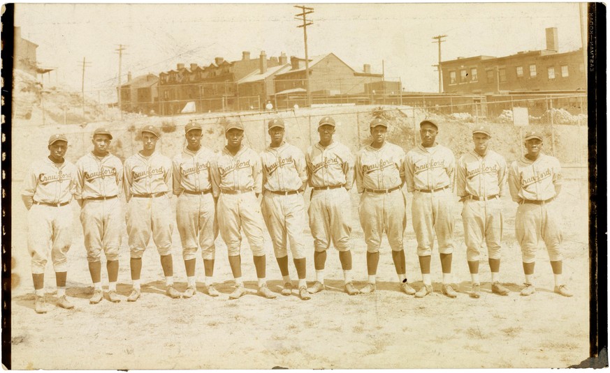 This 1928 photo provided by Christie&#039;s from their upcoming baseball memorabilia auction shows legendary Negro Leagues slugger Josh Gibson, fifth from the left, when he was a 16-year-old player wi ...