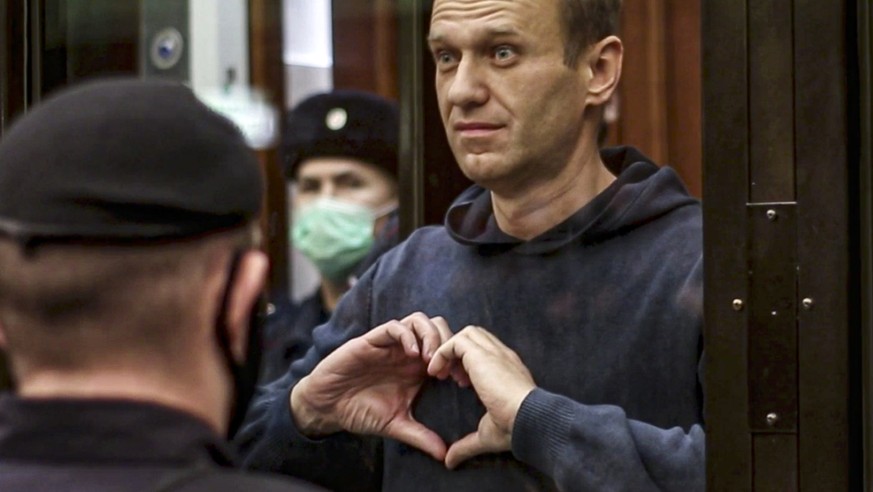 HANDOUT - Der Kremlgegner Alexej Nawalny wird wie erwartet durch ein Moskauer Gerichtsurteil f