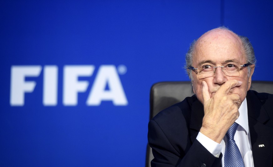 epa08899389 (FILE) - A file picture dated 20 July 2015 shows FIFA President Joseph Blatter during a press conference following the extraordinary FIFA Executive Committee meeting at the FIFA headquarte ...