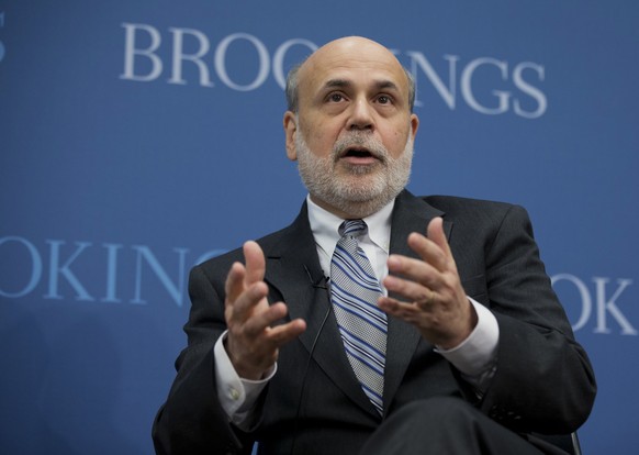 FILE - This Jan. 16, 2014 file photo, then-Federal Reserve Chairman Ben Bernanke speaking at the Brookings Institution in Washington. Bernanke, who stepped down last week after eight momentous years a ...