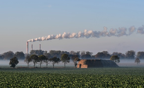 epa07937509 Foggy landscape with Coal-fired power station near Opatovice nad Labem, East Bohemia, Czech Republic, 20 October 2019. EPA/FILIP SINGER