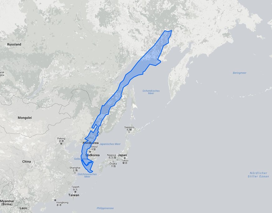 Karte Grössenvergleich Chile - Japan