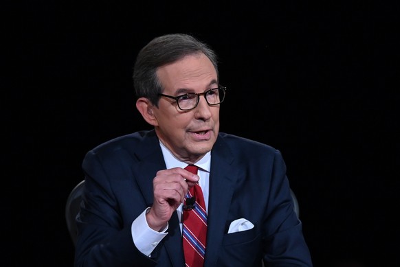 Moderator Chris Wallace of Fox News speaks as President Donald Trump and Democratic presidential candidate former Vice President Joe Biden participate in the first presidential debate Tuesday, Sept. 2 ...