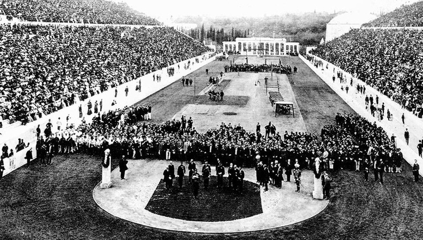 Die Eröffnungsfeier der Olympischen Spiele 1896.