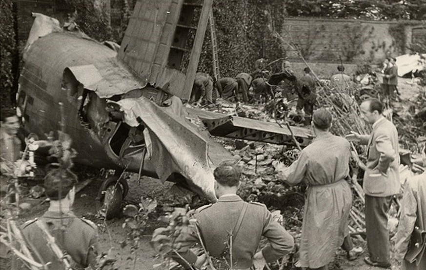 Das Trümmerfeld auf dem Superga: Niemand an Bord überlebte den Absturz.