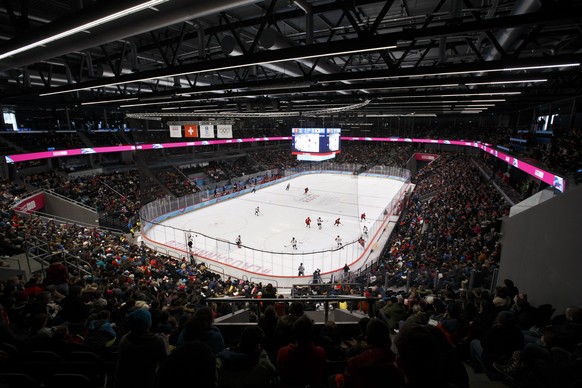 A general view of arena, during the Lausanne 2020 Winter Youth Olympic Games Ice Hockey Women&#039;s Tournament preliminary round group B game between Switzerland and Japan, at the Vaudoises Arena, in ...