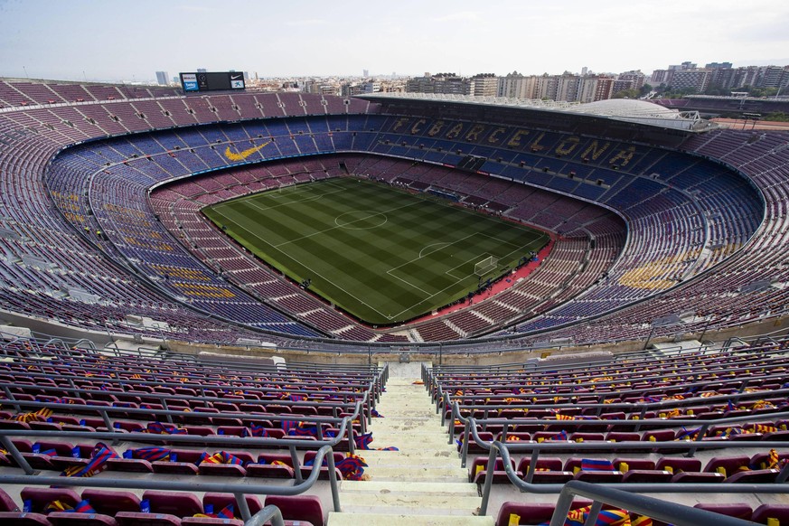 May 6, 2018 - Barcelona, Catalonia, Spain - May 6, 2018 - Camp Nou, Barcelona, Spain - LaLiga Santander- FC Barcelona Barca v Real Madrid CF; Panoramic view of the Camp Not Stadium hours before start  ...