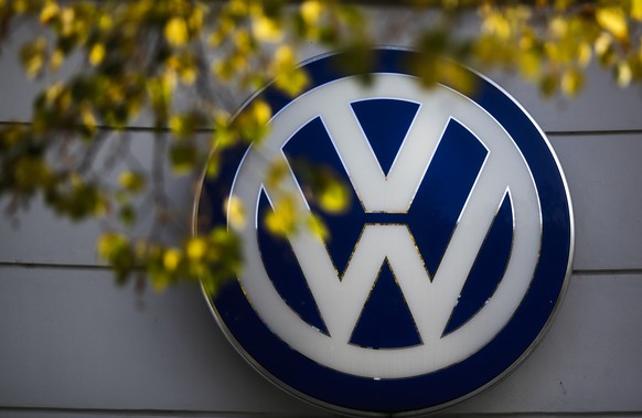 FILE - In this Oct. 5, 2015 file photo the VW sign of Germany&#039;s car company Volkswagen is displayed at the building of a company&#039;s retailer in, Berlin, Germany. Diesels bought back by Volksw ...