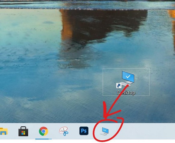 Bei Windows 10 kann man einen «Desktop-Button» mit einem individuell wählbaren Icon in der Taskleiste platzieren.