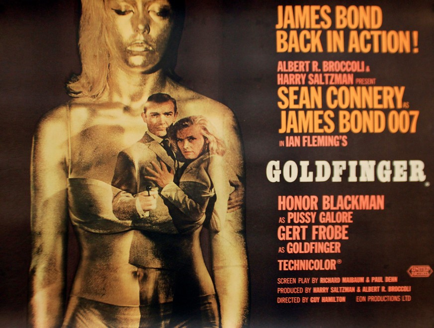 james bond goldfinger 007 poster http://thejamesbondsocialmediaproject.com/goldfinger-subtext-and-the-rape-of-pussy-galore/