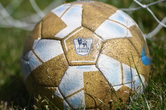 epa08446911 (FILE) - A football with the logo of the English Premier League is seen at the training complex of Watford FC in Hertfordshire, London Colney, north London, Britain, 18 May, 2020 (re-issue ...