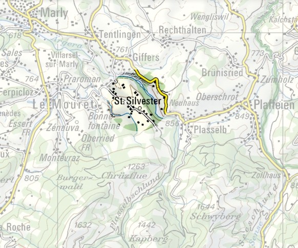 Kartenausschnitte Schweizer Ortschaften