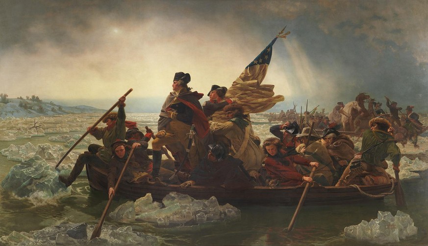 Das ikonische Gemälde zeigt General George Washington bei der Überquerung des Delaware am 26. Dezember 1776, ein Schlüsselmoment des Amerikanischen Unabhängigkeitskrieges.
https://www.metmuseum.org/ar ...