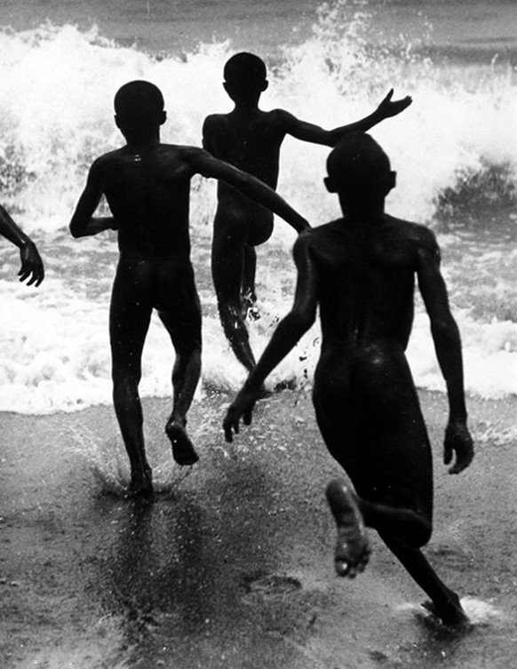Three Boys at Lake Tanganyika, Liberia, 1930.