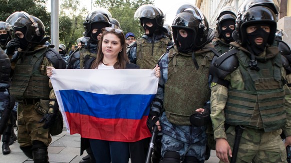 Protest in Moskau im Frühling 2019
