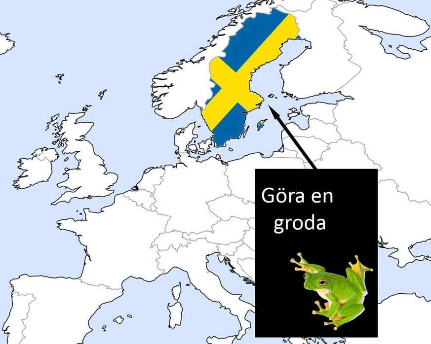 Karte: Redewendungen mit Tieren in Europa, Schweden