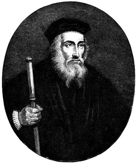 Der englische Philosoph, Theologe und Kirchenreformer John Wyclif (1330–1384).