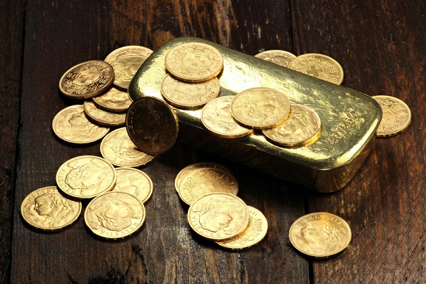 Goldbarren, Goldmünzen, Gold