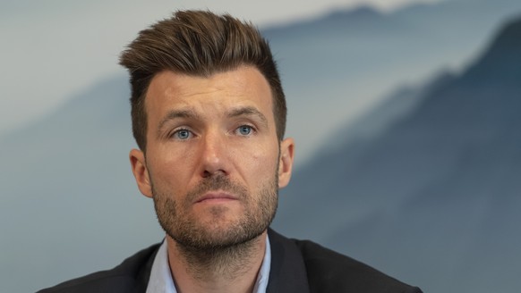 Cheftrainer Raphael Wicky an der Saisonbilanz-Medienkonferenz des FC Basel 1893 in Basel, am Sonntag, 20. Mai 2018. (KEYSTONE/Georgios Kefalas)