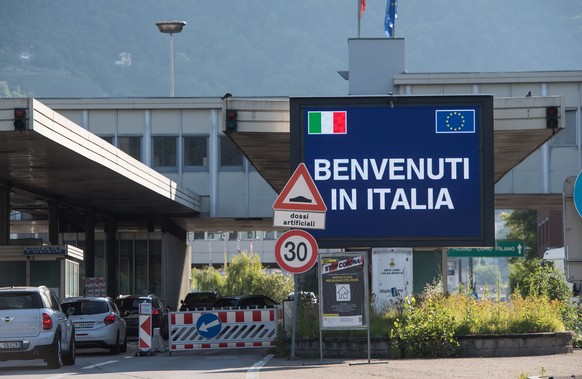 The boarder station Chiasso Strada between Switzerland and Italy, in Chiasso, Switzerland, Wednesday, June 3, 2020. Italy opened its boarders to the citizens of the EU and Switzerland this June 3, aft ...
