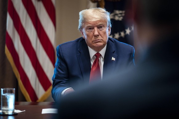 United States President Donald J. Trump meets with supply chain distributors in reference to the COVID-19 coronavirus pandemic, in the Cabinet Room in the West Wing at the White House on Sunday, March ...