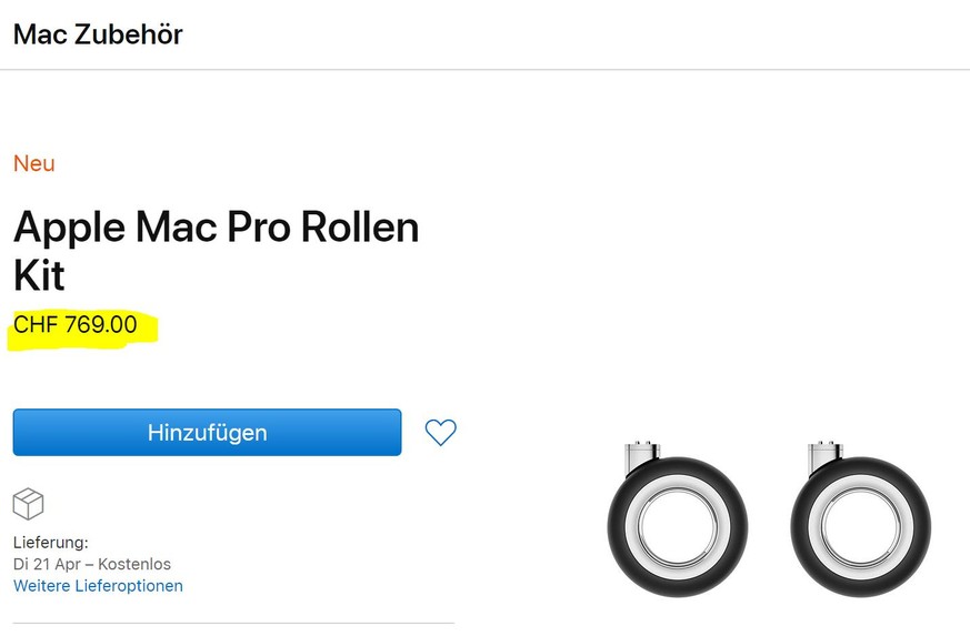 Irre Preisgestaltung: Apple verkauft Mac-Pro-Rollen zum Preis eines PC oder iPhone.