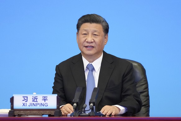 In this photo released by Xinhua News Agency, Chinese President Xi Jinping delivers a speech at the CPC and World Political Parties Summit held in Beijing Tuesday, July 6, 2021. Chinese leader Xi Jinp ...