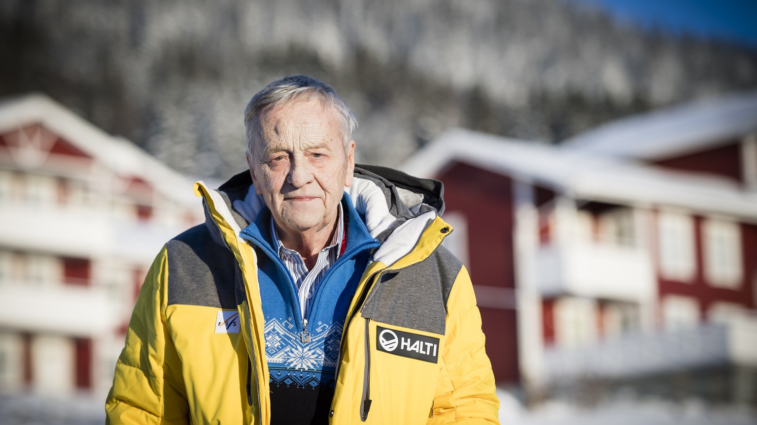 Gian-Franco Kasper, president of the FIS, poses during a press conference at the 2019 FIS Alpine Skiing World Championships in Are, Sweden Monday, February 4, 2019. (KEYSTONE/Jean-Christophe Bott)